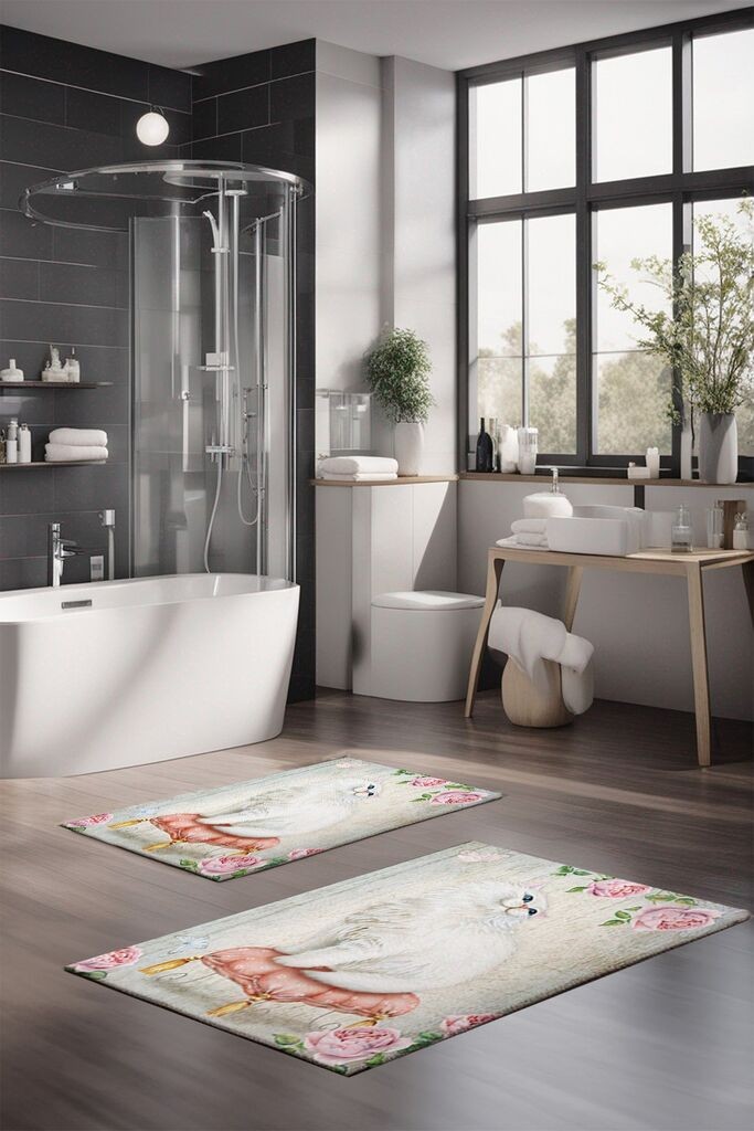 Комплет теписи за бања L'essentiel Maison CT-5258, 2 парчиња, шарени