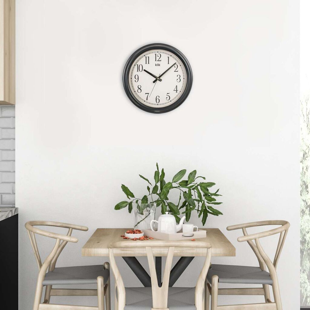 Wallity dzиден часовник Бета, 38x38 см, црн