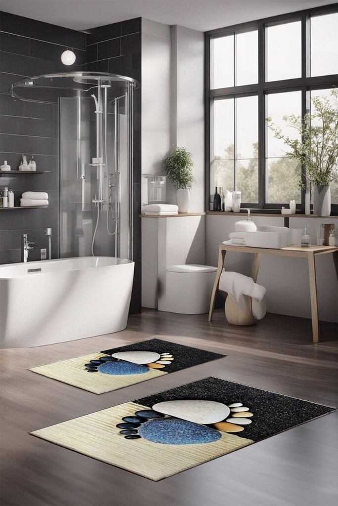 Комплет простирки за бања L'essentiel Maison CT-5164, 2 парчиња, шарени