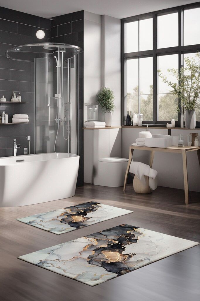 Комплет теписи за бања L'essentiel Maison CT-5029, 2 парчиња, шарени