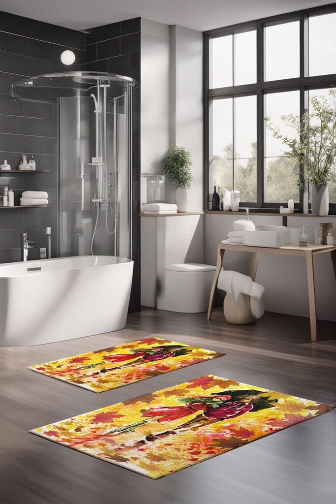 Комплет теписи за бања L'essentiel Maison CT-5129, 2 парчиња, жолти