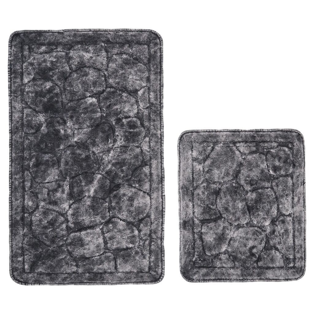 Комплет теписи за бања L'essentiel Maison Cottonkt 000190, 2 парчиња, темно сива боја