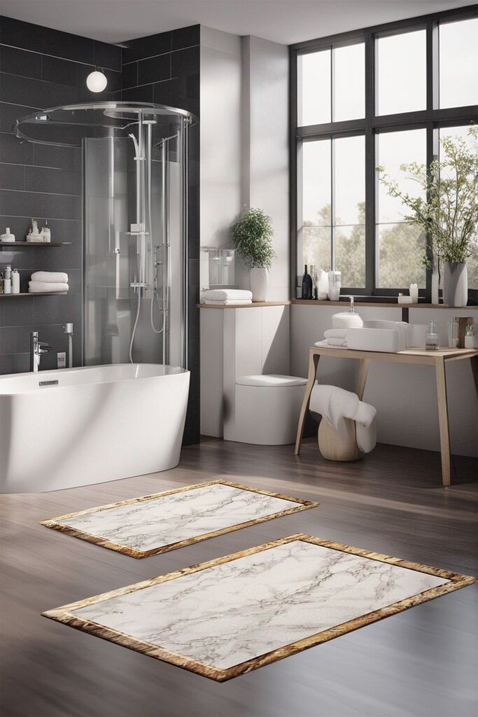 Комплет теписи за бања L'essentiel Maison CT-5009, 2 парчиња, шарени