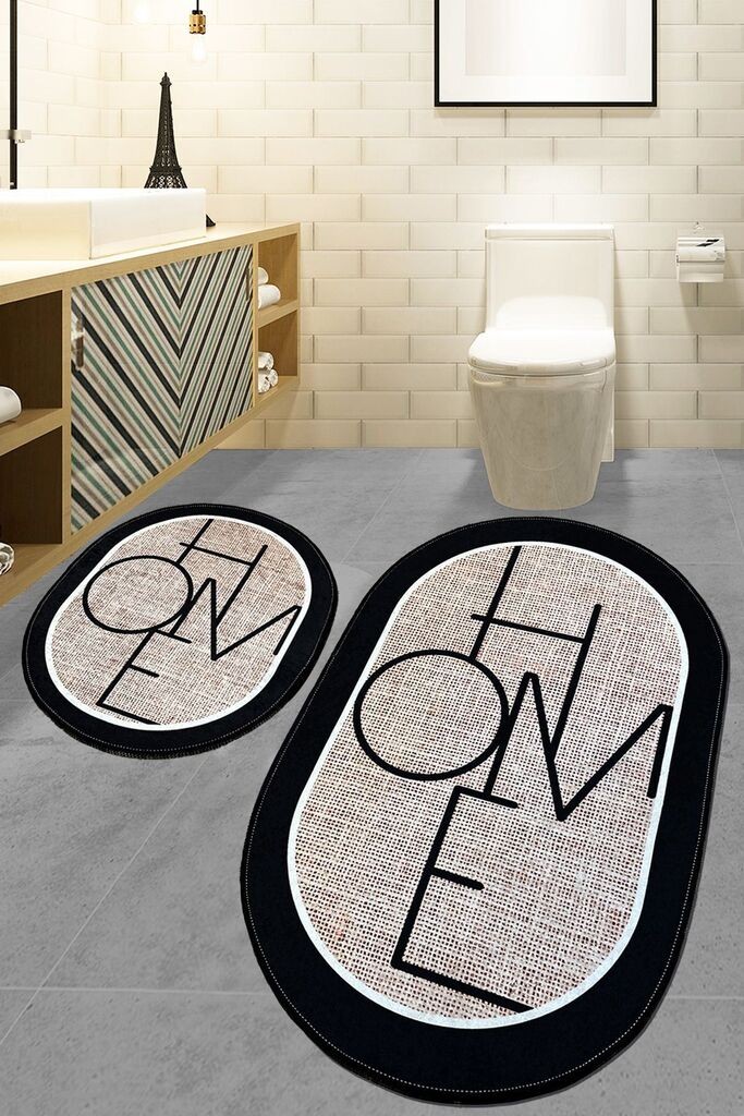 Комплет килим за бања L'essentiel Maison Mohe, 2 парчиња, Шарена