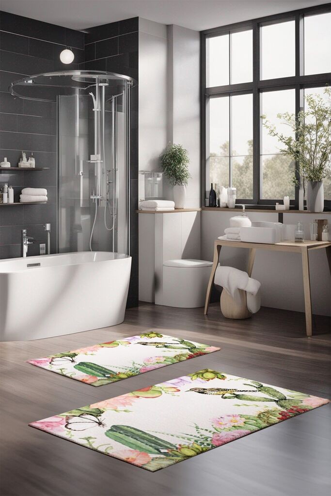 Комплет теписи за бања L'essentiel Maison CT-5208, 2 парчиња, шарени