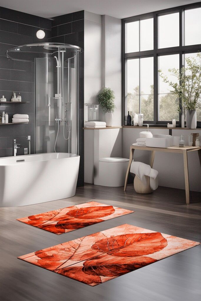 L'essentiel Maison Комплет килими за бања CT-5409, 2 парчиња, портокалова