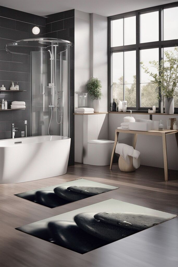 Комплет подлоги за бања L'essentiel Maison CT-5341, 2 парчиња, сиви