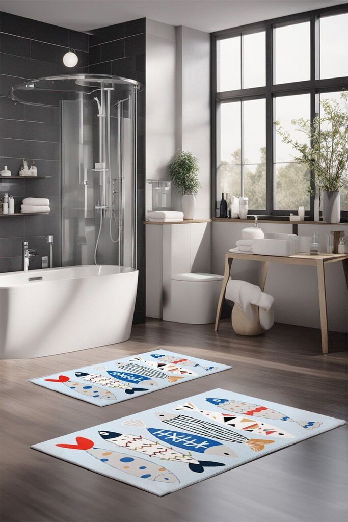 Комплет теписи за бања L'essentiel Maison CT-5275, 2 парчиња, шарени