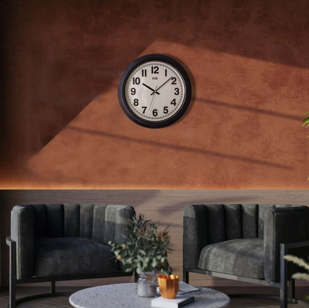 Wallity dzиден часовник Auris, 34x34 см, црн