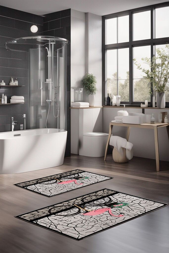 Комплет простирки за бања L'essentiel Maison CT-5156, 2 парчиња, шарени