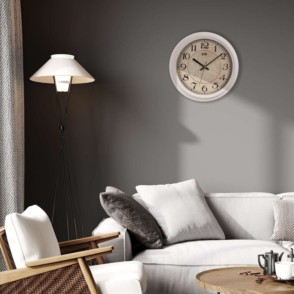 Wallity dzиден часовник Алфа, 31x31 см, бел