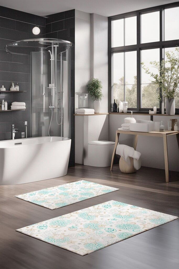 Комплет простирки за бања L'essentiel Maison CT-5237, 2 парчиња, светло сина