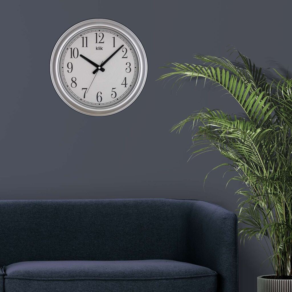 Wallity dzиден часовник Бета, 38x38 см, сребрена боја