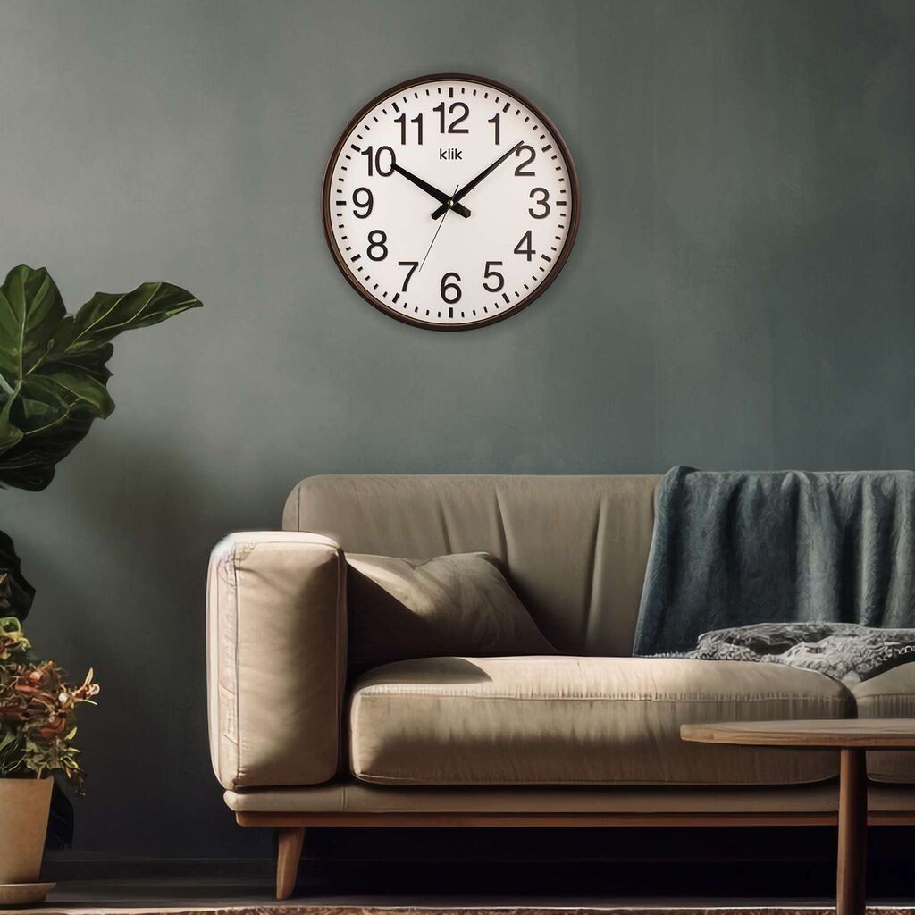 Wallity dzиден часовник Симплекс, 38x38 см, кафеав