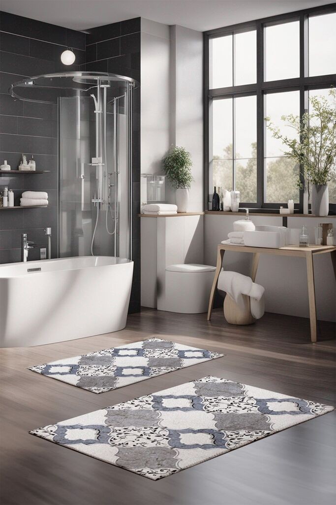 Комплет теписи за бања L'essentiel Maison CT-5234, 2 парчиња, сиви