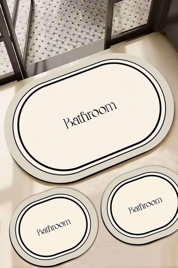 Комплет килим за бања L'essentiel Maison Farbelle, 3 парчиња, бел