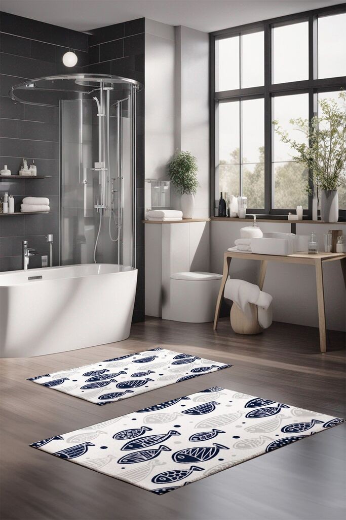 Комплет теписи за бања L'essentiel Maison CT-5274, 2 парчиња, шарени