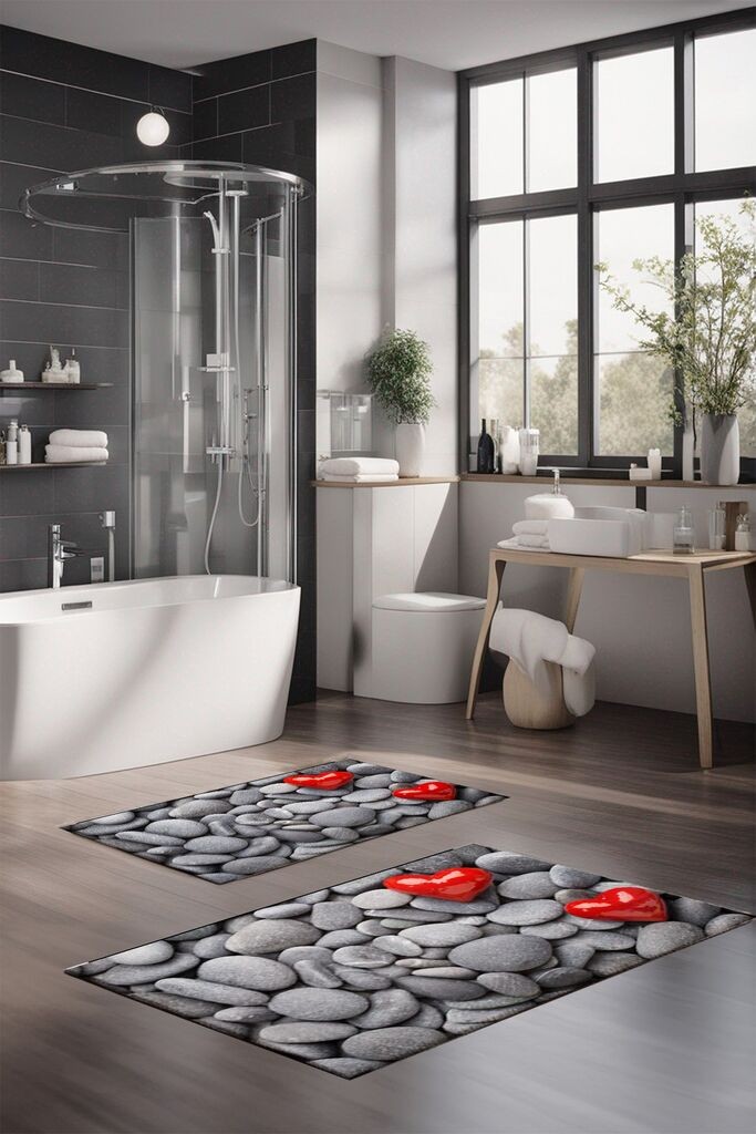 Комплет душеци за бања L'essentiel Maison CT-5278, 2 парчиња, сива боја