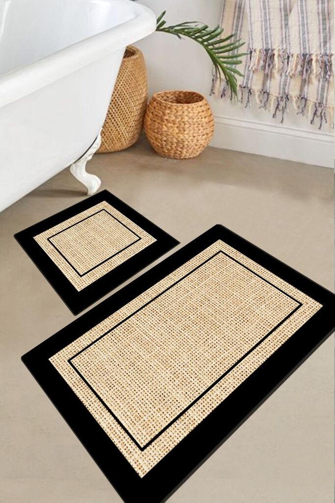 Комплет килим за бања L'essentiel Maison Regona, 2 парчиња, Крем