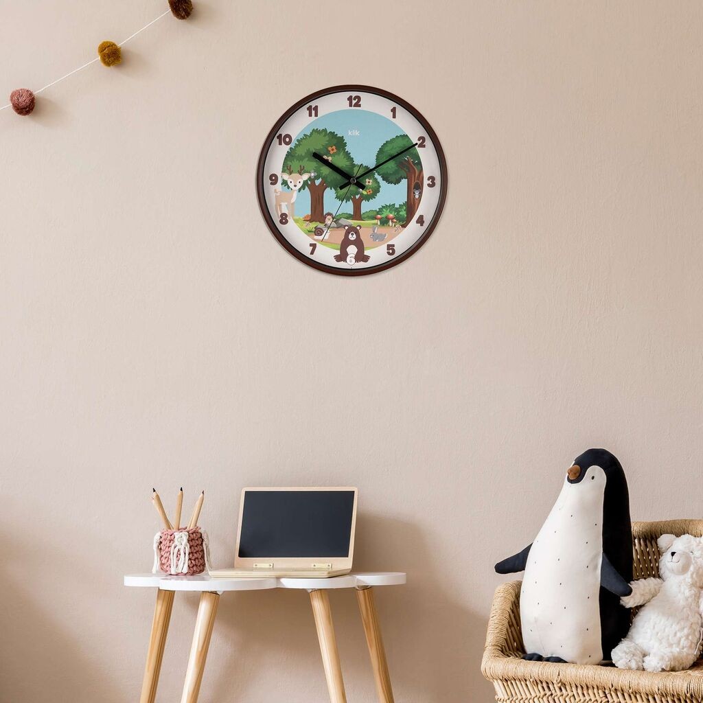 Wallity dzиден часовник Nature, 30,5x30,5 см, кафеав