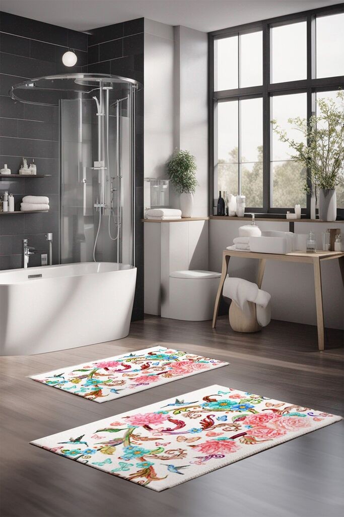 Комплет теписи за бања L'essentiel Maison CT-5210, 2 парчиња, шарени