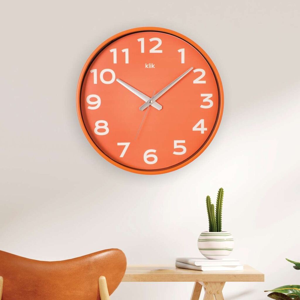 Wallity dzиден часовник Joy, 38x38 см, портокалов