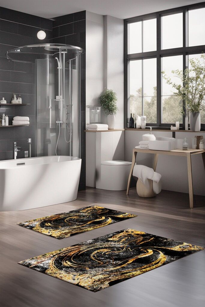 Комплет подлоги за бања L'essentiel Maison CT-5047, 2 парчиња, шарени