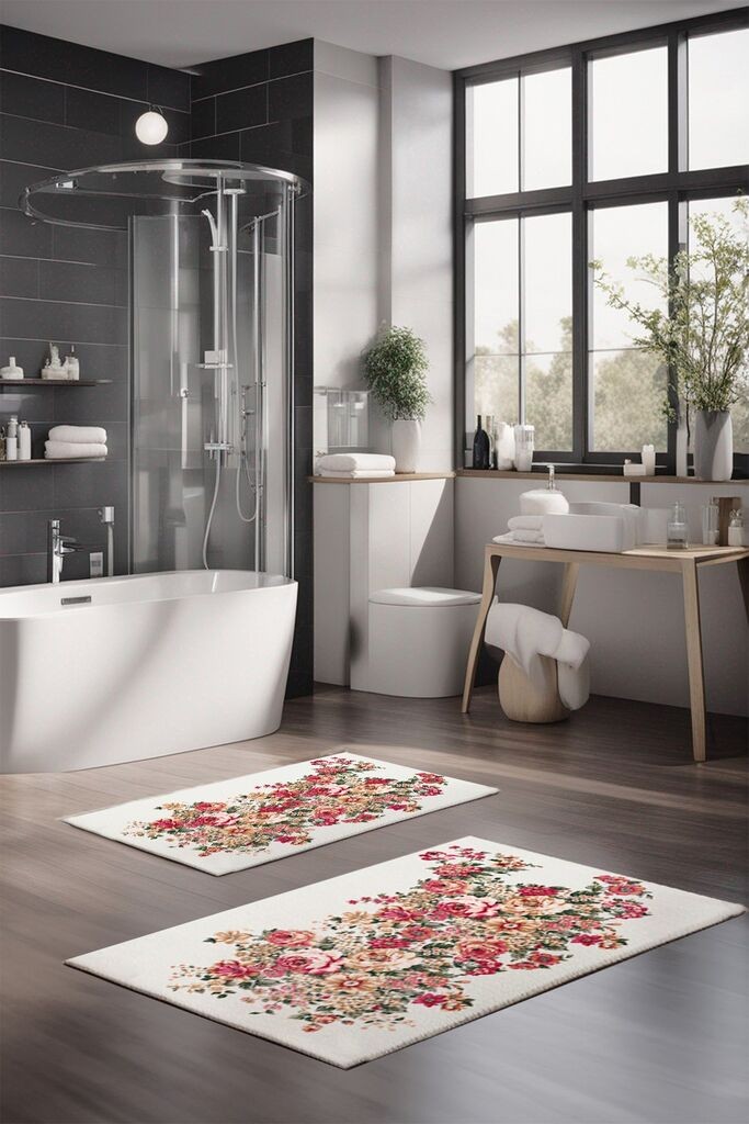 Комплет теписи за бања L'essentiel Maison CT-5299, 2 парчиња, шарени