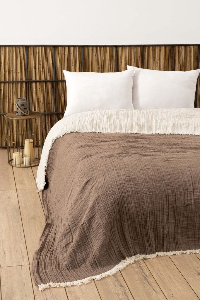 Муслинска покривка L'essentiel Maison, 170x250 см, кафеава