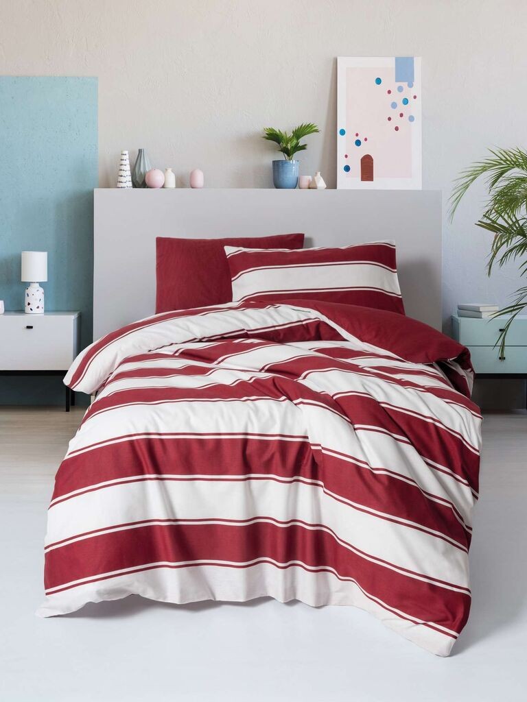 Комплет постелнина L'essentiel Maison Jolly, 160x220 см, крем-црвена