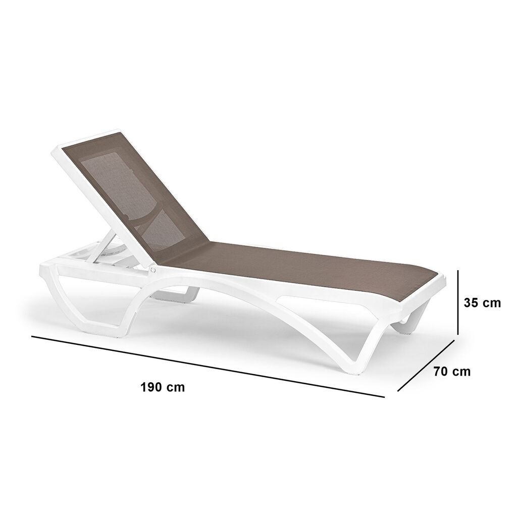 Лежалка Hanah Home Garden Royale, 70x35x190 см, кафеаво-бела
