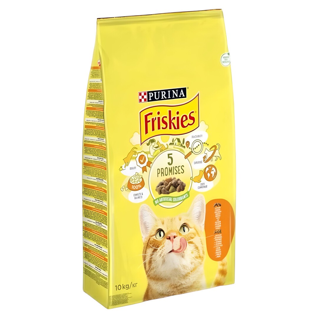 PURINA Friskies Adult Гранули со Пилешко и зеленчук за Мачки [Вреќа 10кг]