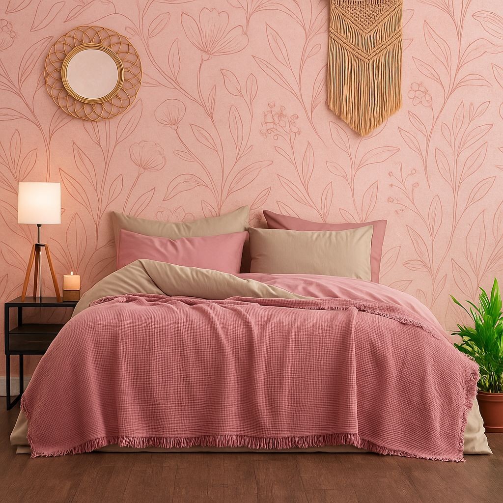 L'essentiel Maison Ќебе за брачен кревет, 200x220 cm, розово