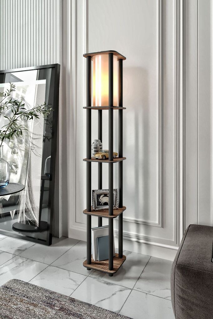 Подна ламба Opviq Estantes Square, 150 см, кафеава