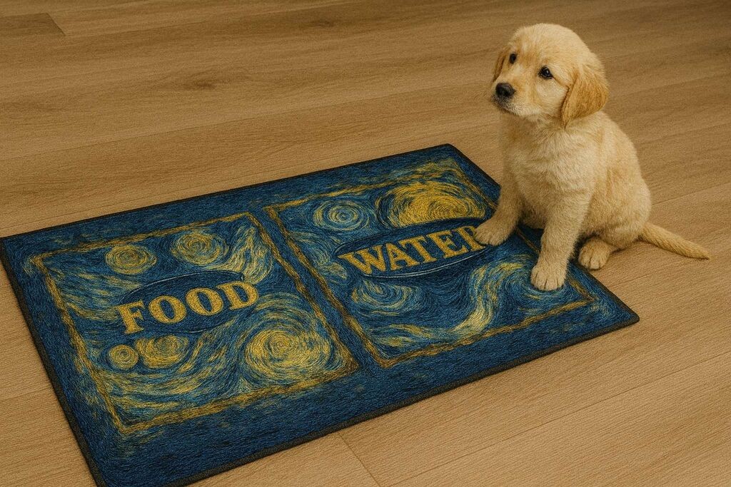 Подлога за хранилки „Шепи и мустаќи" Паспет 11, 40x70 см, шарена