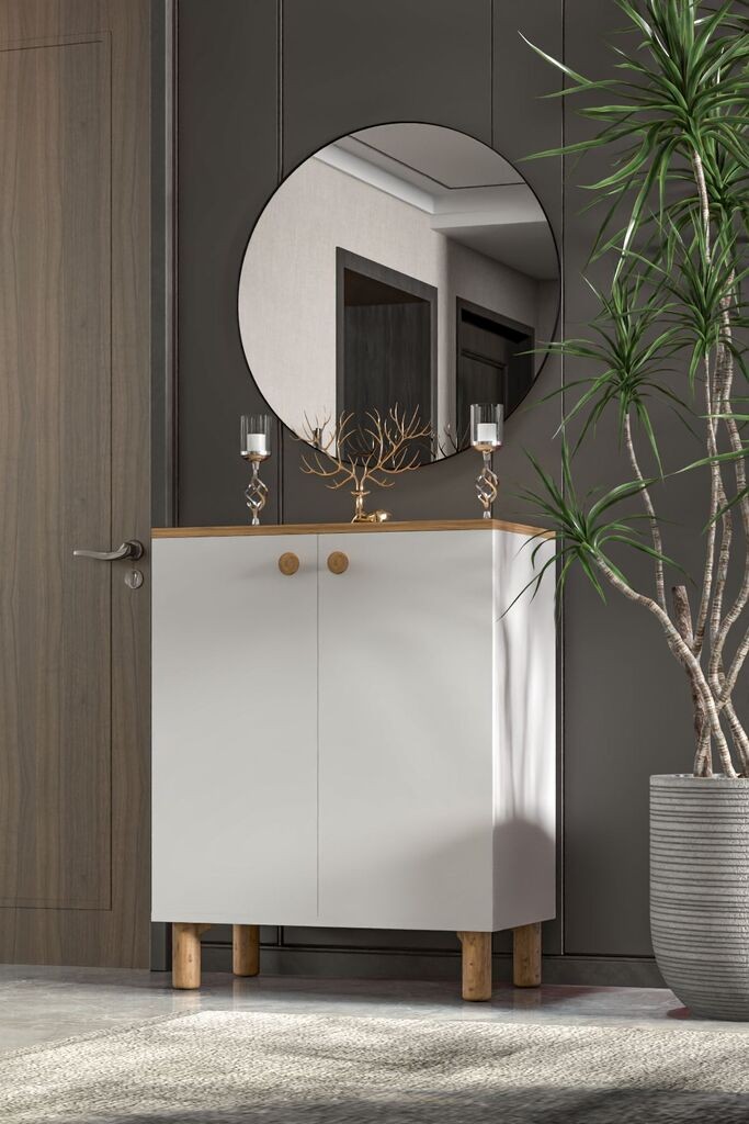 Hanah Home повеќенаменски гардеробер Toriva A, даб-бел