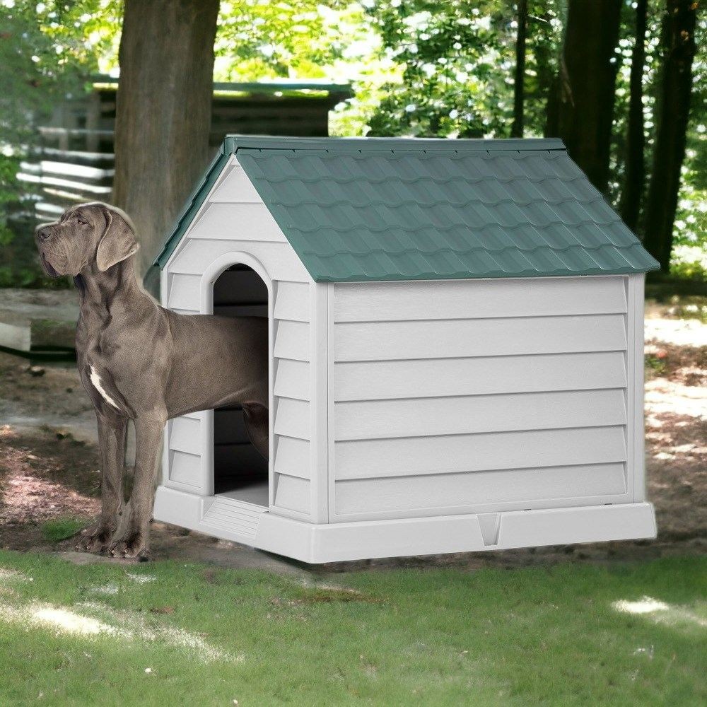 Куќичка за кучиња „Шепи и мустаќи" 5101-4, 95x102x98 см, сиво-зелена