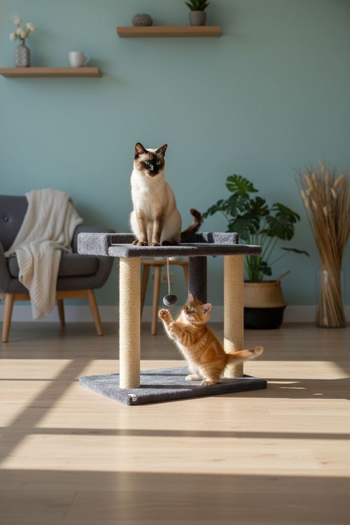 Стапче за гребење мачки „Шепи и мустаќи" Лија, антрацит