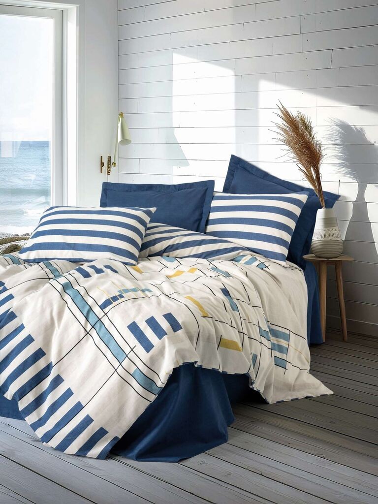 Комплет единечни прекривки L'essentiel Maison Ranfors Lunox, темно сина