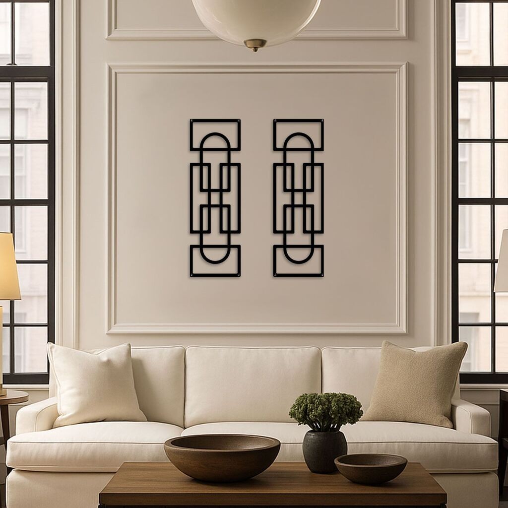 Wallity декорација за dzид Echo Forms 2'li сет, 24 x 74 см, 2 парчиња