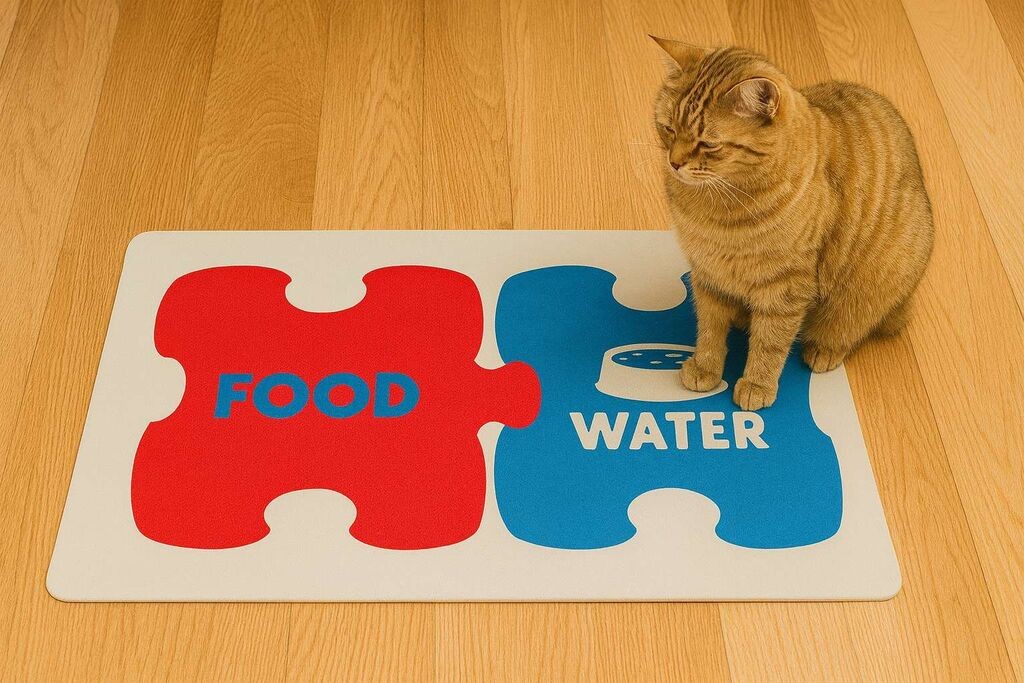 Подлога за хранилки „Шепи и мустаќи" Паспет 10, 40x70 см, шарена