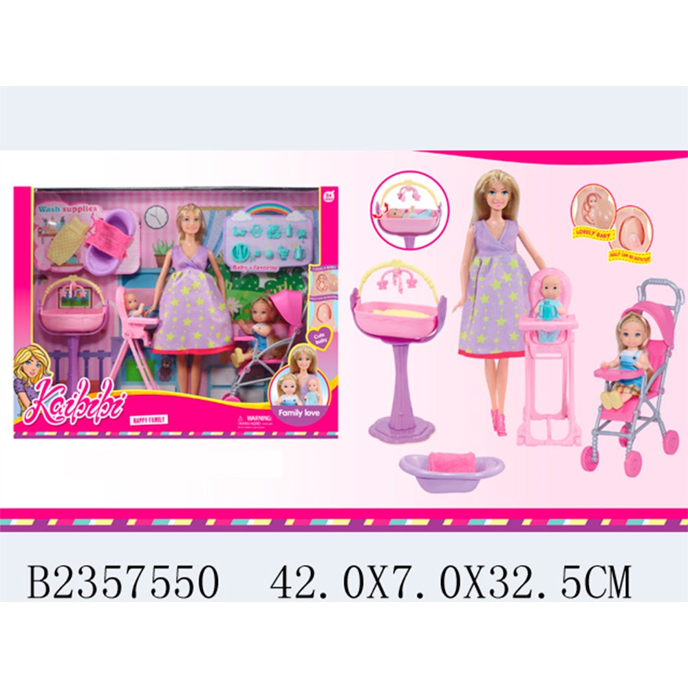 Барбика Фамилија со Бебе и Дете KAIBIBI