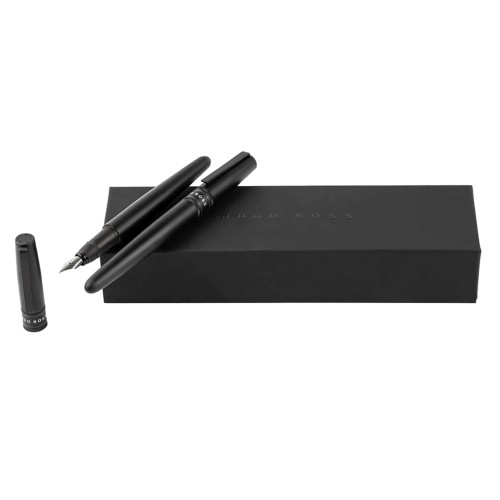 HUGO BOSS Гарнитура сет, Пенкало+Налив перо, Illusion Gear, HPPR212A, Црна