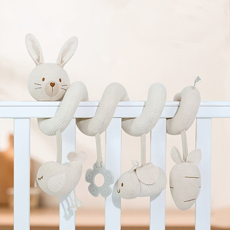 KAKIBLIN Висечка Спирална Играчка од Органски Памук за Бебе - Зајаче