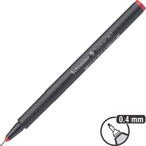 SCHNEIDER Фломастер, 0.4мм, Topliner 967, 196702/9672, Црвена