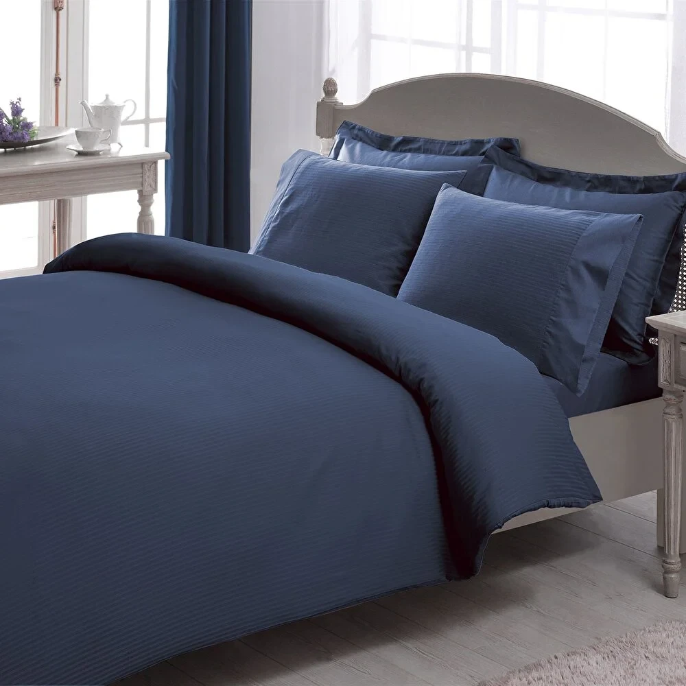 TAC Сет Дупла Постелнина Премиум Плава Памук Сатен