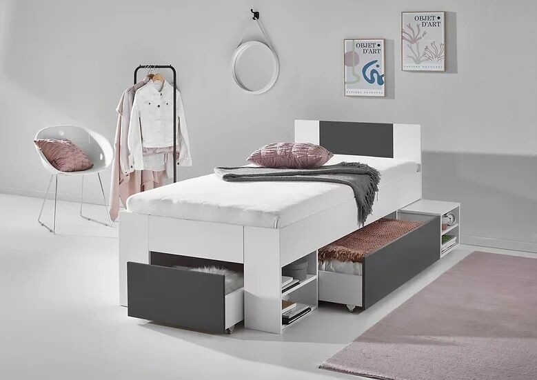 Мебел-Ви Лежај Азуро 90 Антрацит-Бела