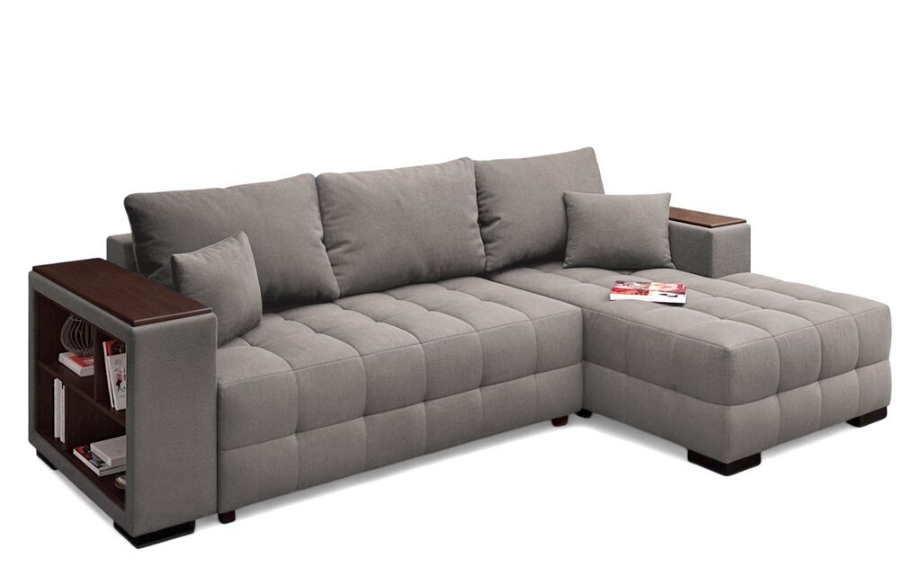 Мебел-Ви Аг Леон М Десна Светла Сива Аголна Гарнитура