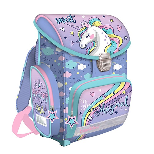 MJW Ранец, Анатомски, Unicorn, Pastel, MJW, Premium, 27*35, 5*16цм