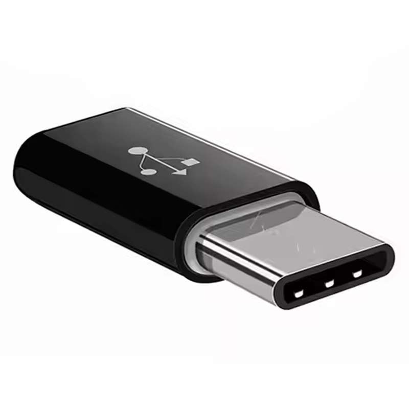 OTG адаптер - USB Type-C - Micro USB - Црна